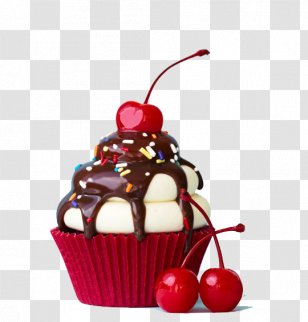 Celebrate With Cupcakes Sundae Bakery Birthday Cake - Sprinkles - Cherry Transparent PNG