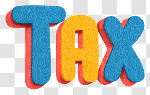 Tax - Colorful Tax Text Illustration Transparent PNG