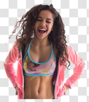 Zumba Woman - Smiling Woman In Sportswear Transparent PNG