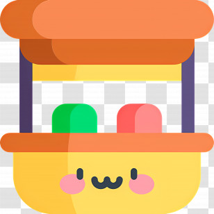 Market Stall - Cute Market Stall With Smiling Face Transparent PNG