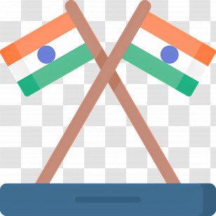 India Flag - Crossed Indian Flags Illustration Transparent PNG
