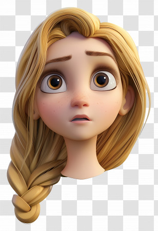 Rapunzel Princess - Blonde Animated Character With Braided Hair Transparent PNG