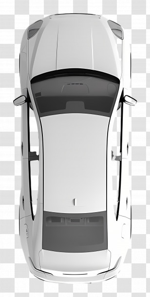 Architectural Car Top View - Top View Of A Modern White Car Transparent PNG