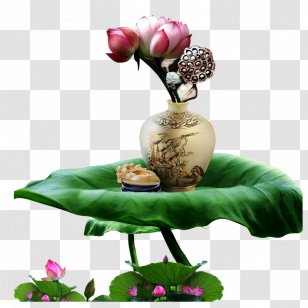 Vase Download Nelumbo Nucifera - Lotus Leaf Transparent PNG
