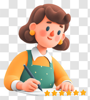 Girl Writing Customer Feedback - Woman Writing A Review Transparent PNG