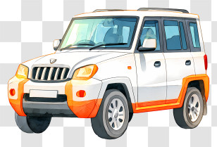 Mahindra Scorpio Suv - White SUV With Orange Accents Transparent PNG