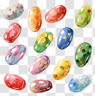 Jelly Beans - Colorful Jelly Beans Assortment Illustration Transparent PNG