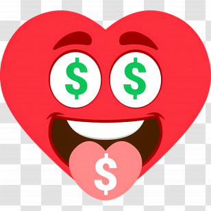 Emoji Money - Heart Emoji With Dollar Signs For Wealth Symbolism Transparent PNG