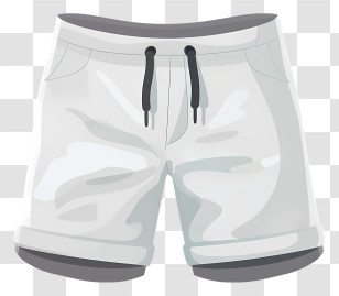 Cartoon Shorts - Stylish White Drawstring Shorts Transparent PNG