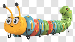 Caterpillar - Playful Colorful Cartoon Caterpillar Transparent PNG