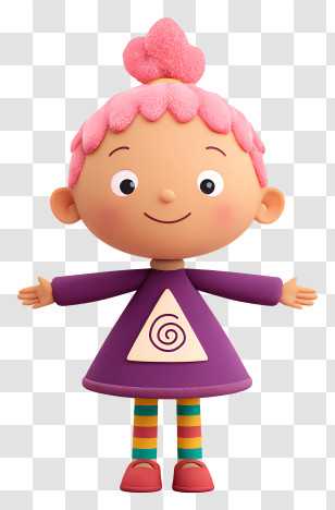 Pinky Dinky Doo - Cute Pink Hair Toddler Transparent PNG