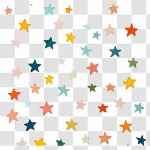 Star Small - Pattern Of Colorful Star Shapes Transparent PNG
