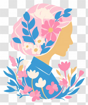 Kartini Day - Floral Woman Silhouette Art Transparent PNG