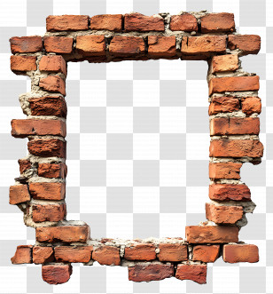 Brick Wall Frame - Rustic Brick Frame Structure Transparent PNG