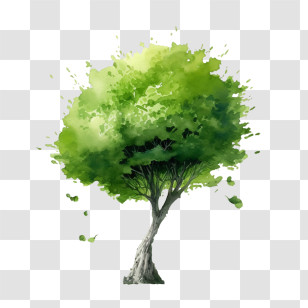 Tree - Watercolor Green Tree Illustration Transparent PNG