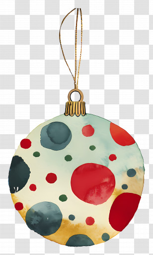 Christmas Ball - Colorful Christmas Ornament With Polka Dot Pattern Transparent PNG