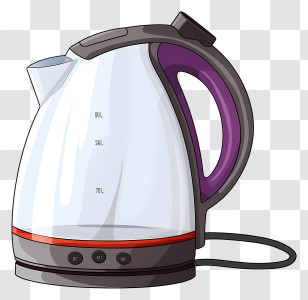 Electric Kettle - Electrical Kettle With Purple Handle Transparent PNG