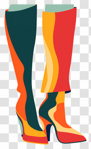 Fashion Boots - Colorful Stylish Boots With High Heels Transparent PNG