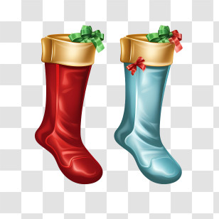 Christmas Stocking - Christmas Stockings With Gifts Illustration Transparent PNG