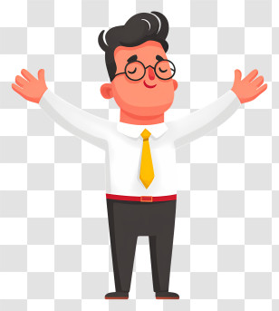 Businessman Feeling Relieved - Happy Man With Open Arms Transparent PNG