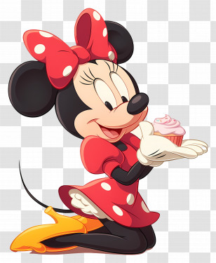 Minnie Mouse - Mouse Character Holding A Cupcake Transparent PNG