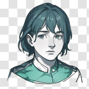 Portrait - Character Portrait With Blue Hair Transparent PNG