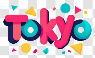 Tokyo - Playful Tokyo 3D Text Logo Transparent PNG