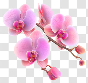 Orchid Day - Beautiful Pink Orchid Flowers Transparent PNG