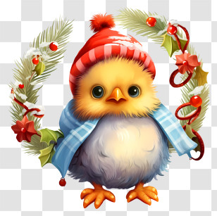 Cute Chicken - Cute Winter Chick Cartoon Transparent PNG