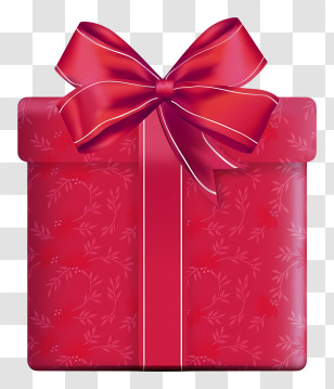 Gift - Red Gift Box With Ribbon Decor Transparent PNG