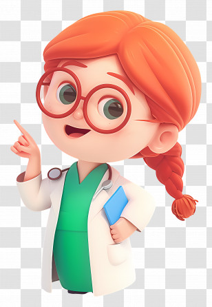 Female Doctor - Cute Cartoon Doctor Character Transparent PNG