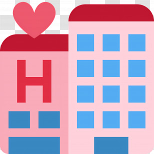 Love Hotel Emoji - Hospital Building With Heart Symbol Transparent PNG