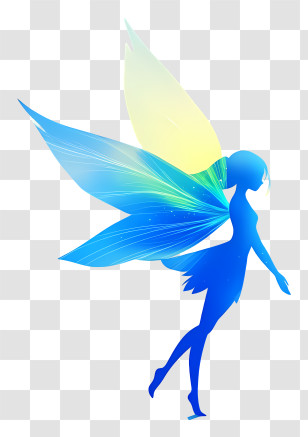 Gradient Object - Blue Fairy Silhouette Illustration Transparent PNG