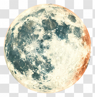 Full Moon - Detailed Realistic Full Moon Illustration Transparent PNG