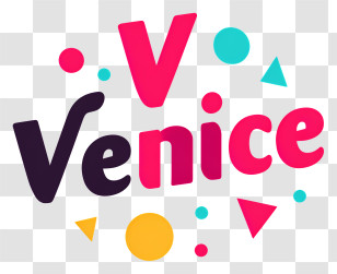 Venice - Playful Venice Typography Logo Transparent PNG