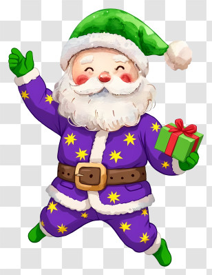 Christmas Santa Claus - Santa In Purple Suit Transparent PNG