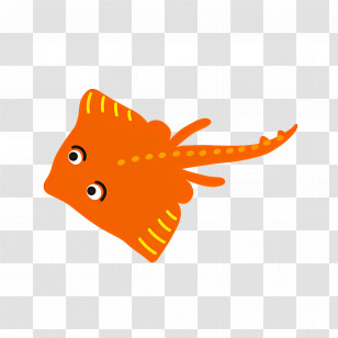 Shinkaizoku - Friendly Orange Stingray Transparent PNG