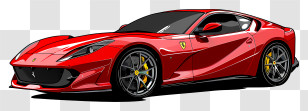Ferrari 812 Competizione - Red Luxury Sports Ferrari With Sleek Aerodynamics Transparent PNG