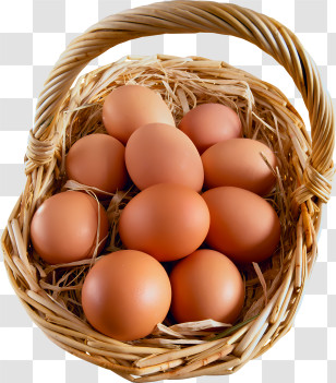 Egg - Basket Of Fresh Farm Eggs Transparent PNG