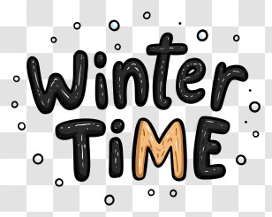 Minimalist Winter Word Logo - Winter Time Lettering Transparent PNG