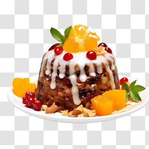 Christmas Pudding - Festive Christmas Pudding With Fruits Transparent PNG