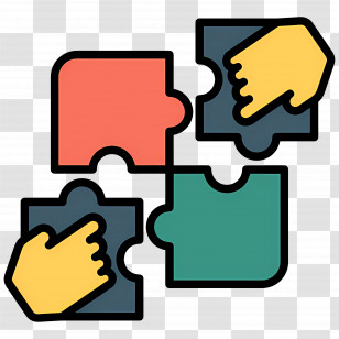 Collaboration - Puzzle Pieces With Collaborative Hands Transparent PNG