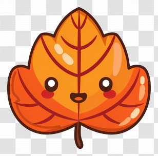 Single Leaf - Happy Cartoon Leaf In Autumn Transparent PNG