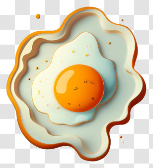 Fried Egg - Fried Egg Art In A Realistic Style Transparent PNG