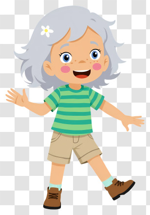 Running Girl - Happy Child With Flower In Hair Transparent PNG