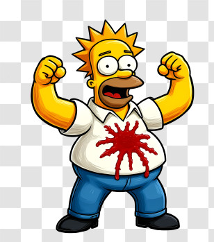 Homer Simpson - Yellow Cartoon Character With Surprised Expression Transparent PNG