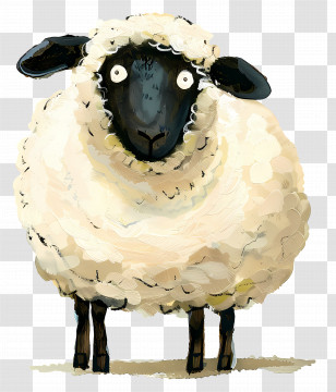 Sheep - Fluffy Sheep In Pasture Transparent PNG
