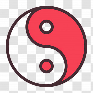 Yin Yang - Red And White Yin Yang Symbol Transparent PNG