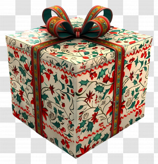 3d Creative Box - Decorative Christmas Gift Box With Pattern Transparent PNG