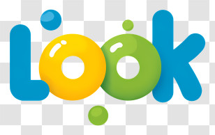 Look Logo - Playful LOOK Text Logo Transparent PNG